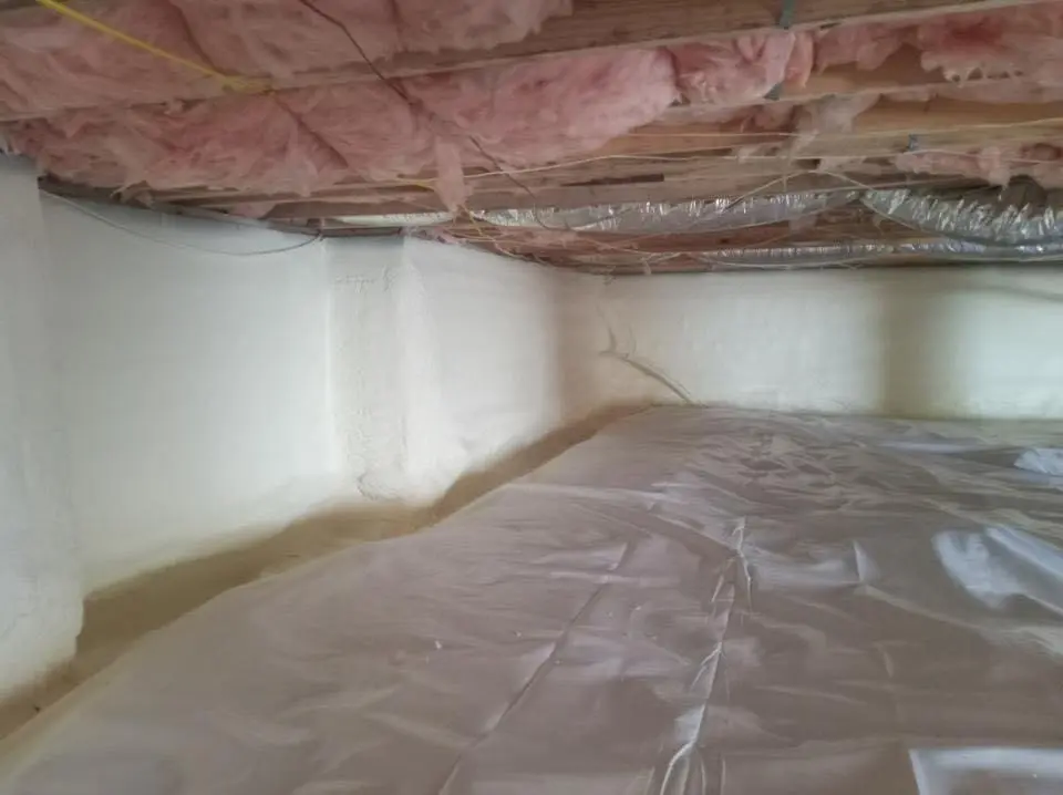 Crawl space encapsulation with closed-cell spray foam for Spray Foam Roofing in Dormont